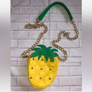 NEW Pineapple Yellow Studded Faux Leather Crossbody